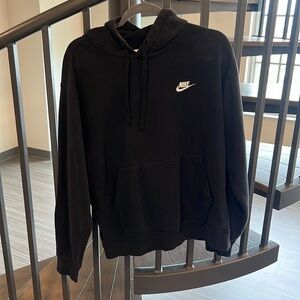 BLACK NIKE FLEECE PULLOVER SWEATSHIRT WITH HOOD | SZ M